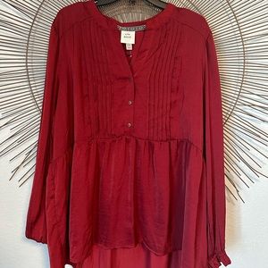 Knox Rose Red Silk Blouse